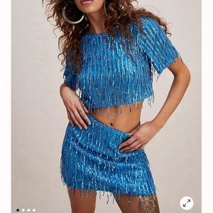 NEW SAYLOR BLUE SEQUIN SET